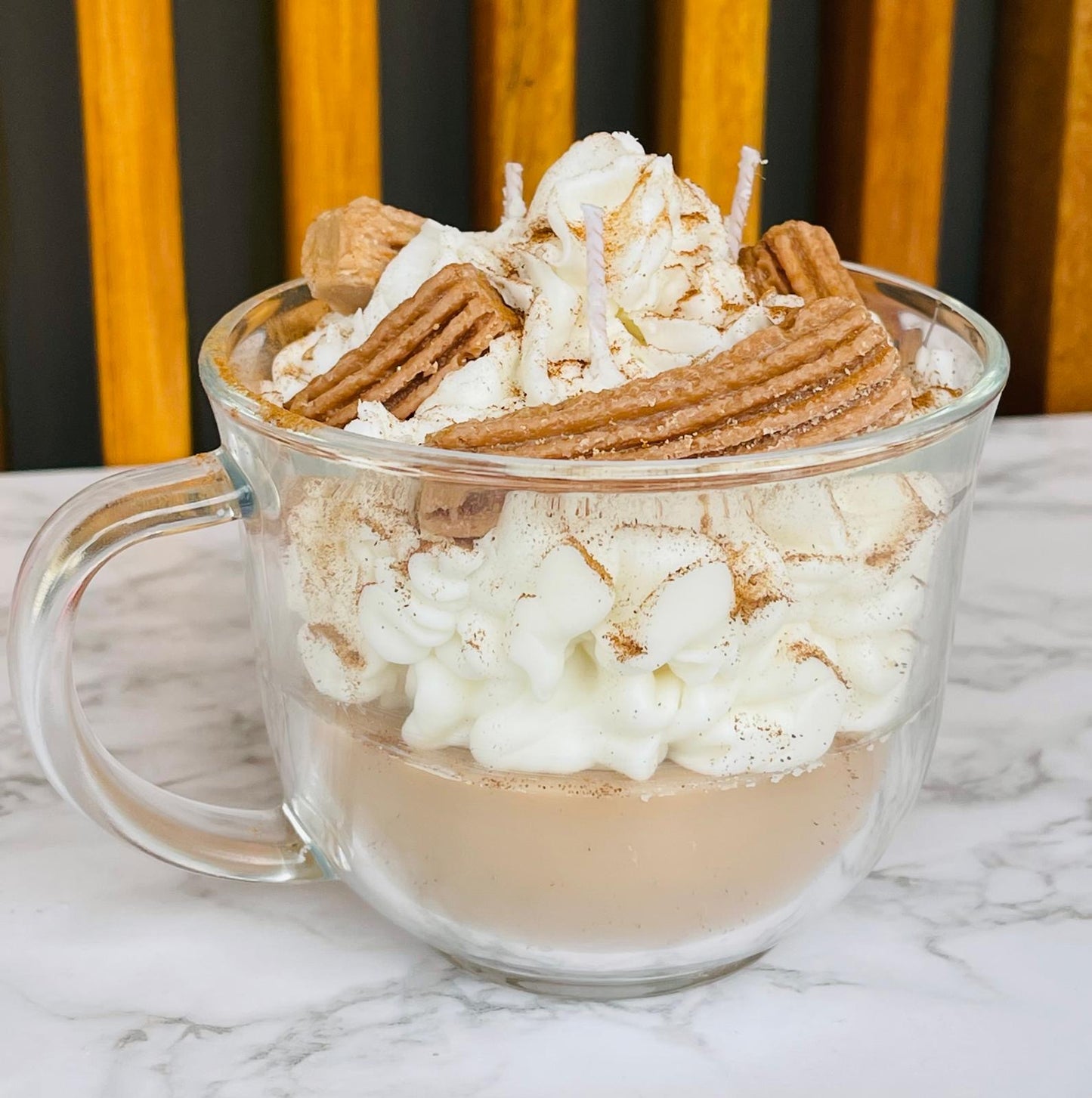 Taza de cappuccino with cream and churro ☕️🤎